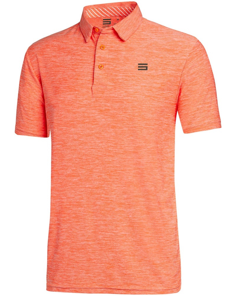 Three Sixty Six Golf Shirts for Men - Dry Fit Short-Sleeve Polo, Athletic Casual Collared T-Shirt Orange - Image 1